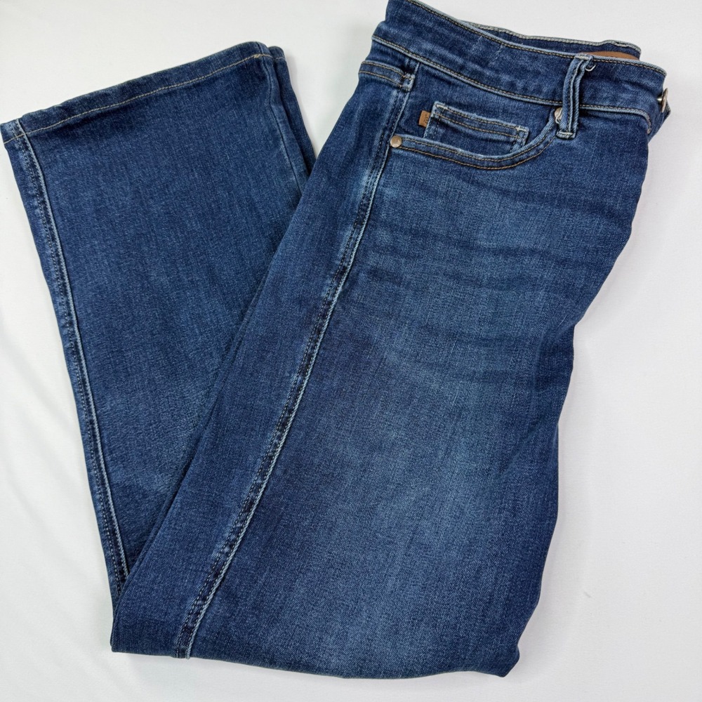 Judy Blue Women High Rise Straight Fit Jeans Dark Wash Size 15 Stretch Denim